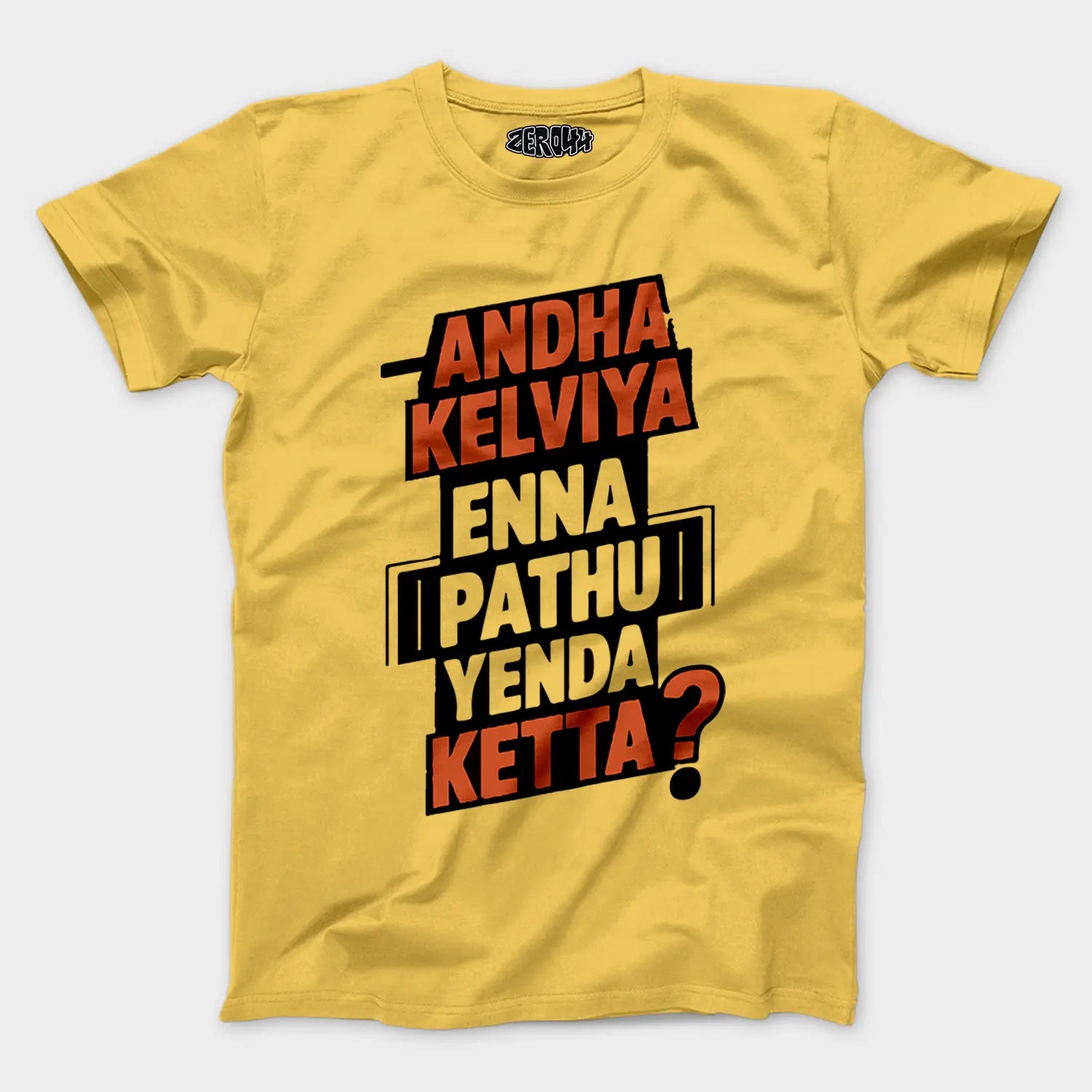 Andha Kelviya Enna Pathu Yenda Ketta Men/Unisex T-Shirt in Yellow Color