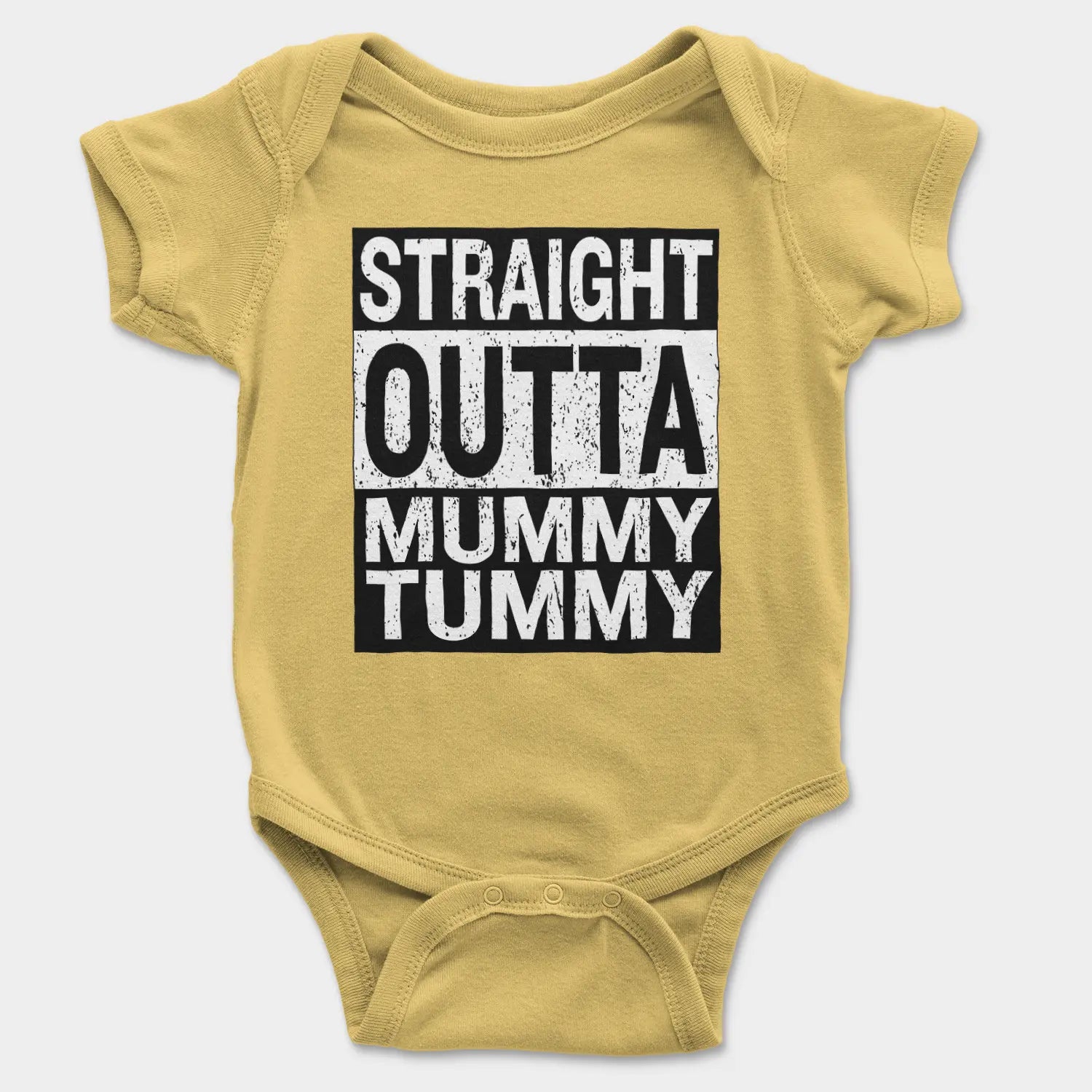 Straight Outta Mummy Tummy Onesie/Romper in Yellow Color