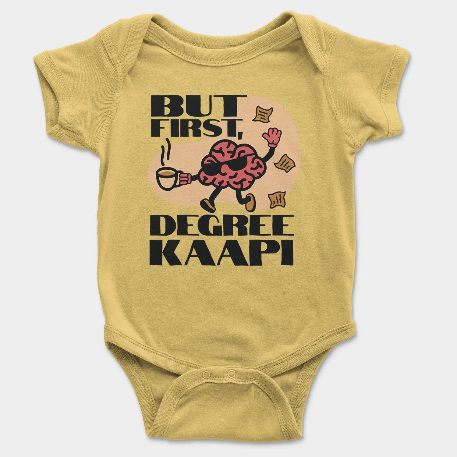 But First Degree Kaapi Onesie/Romper in Yellow Color