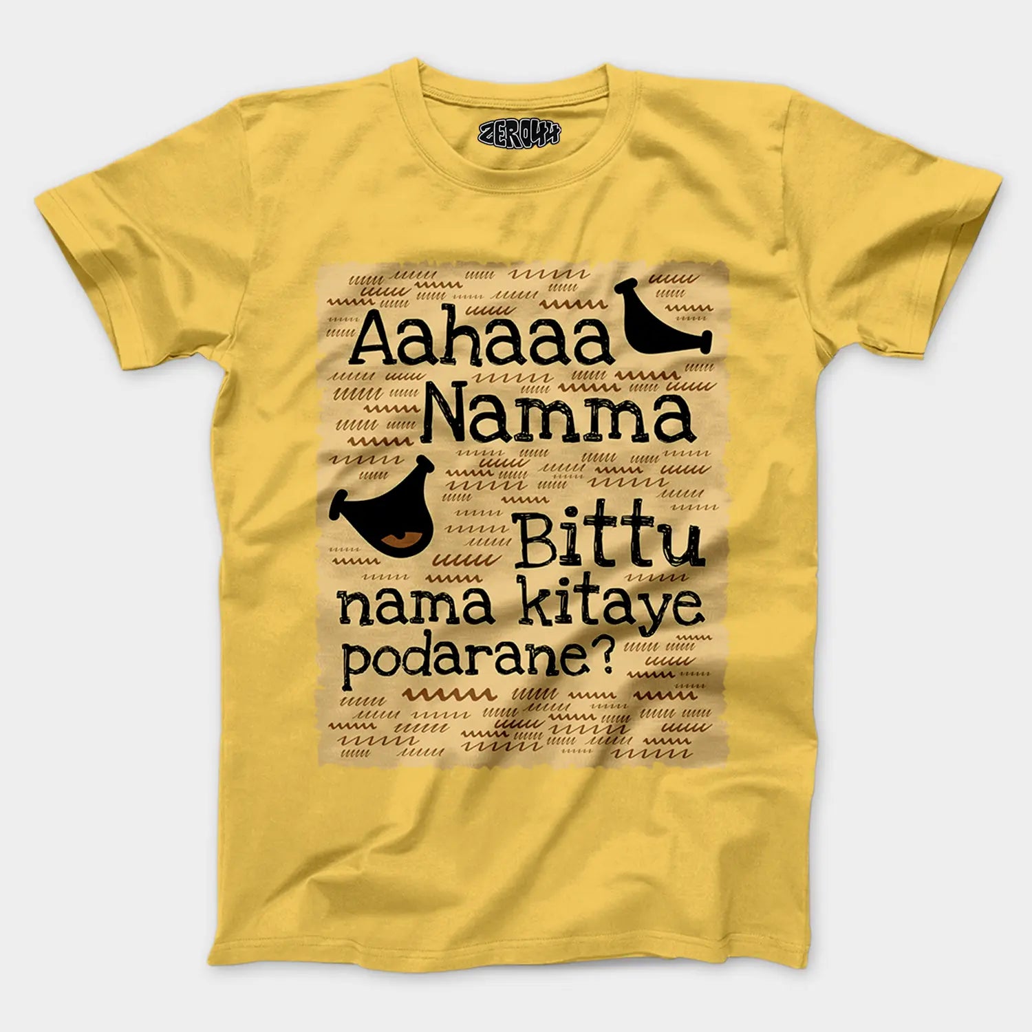 Aahaaa Namma Bittu Nama Kitaye Podarane Men/Unisex T-Shirt in Yellow Color