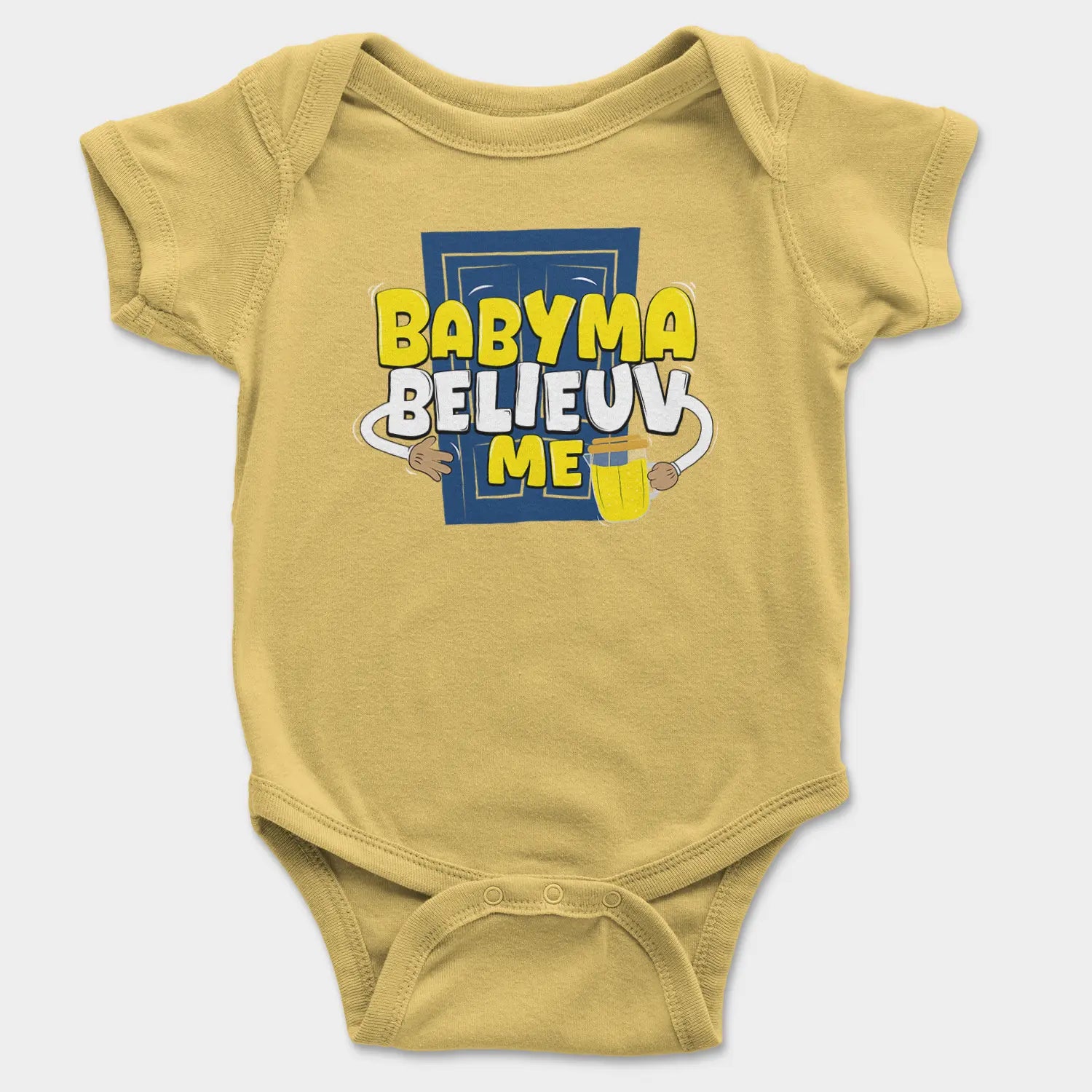 Babyma Belieuv Me Onesie/Romper in Yellow Color