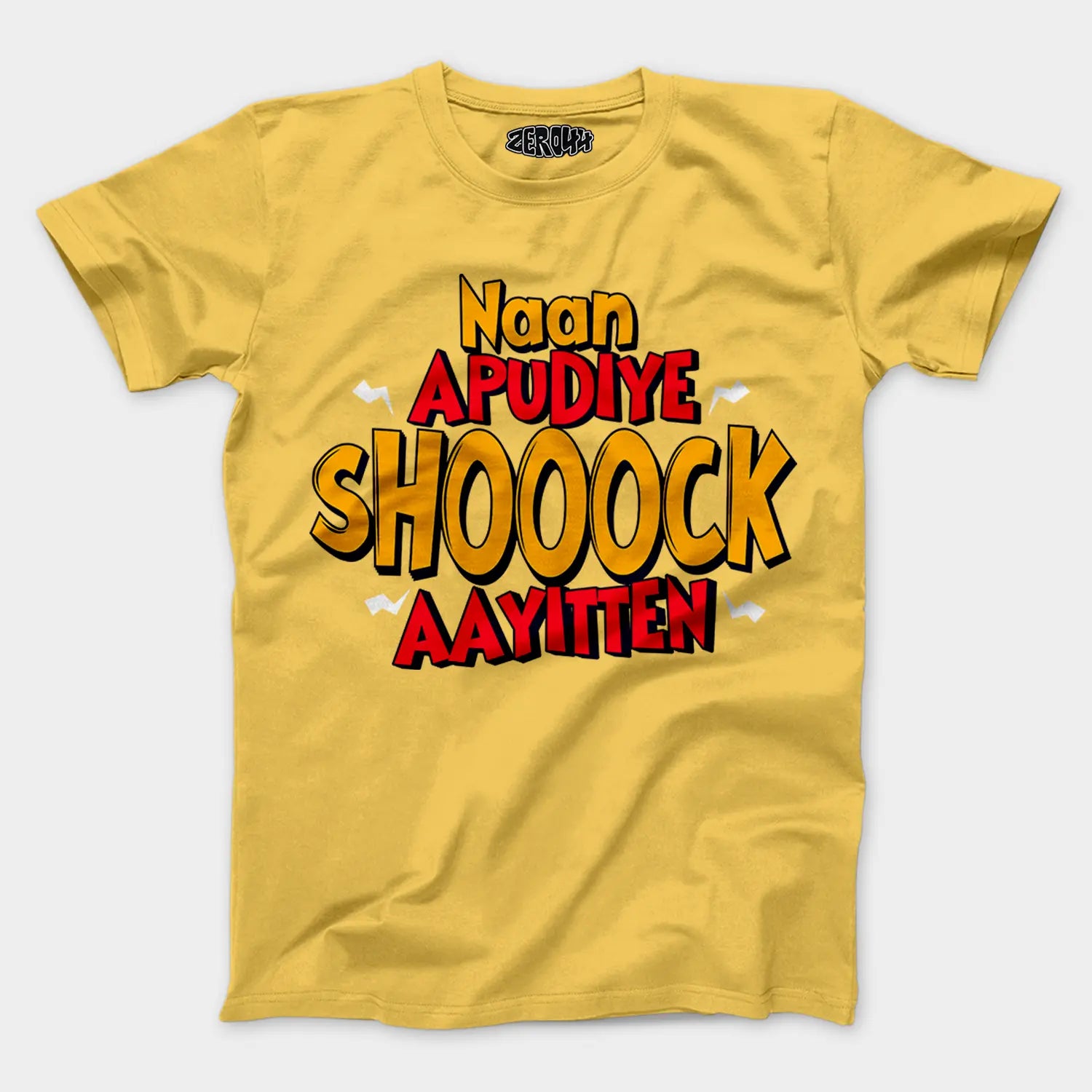 Naan Apudiye Shoooock Aayitten Men/Unisex T-Shirt in Yellow Color