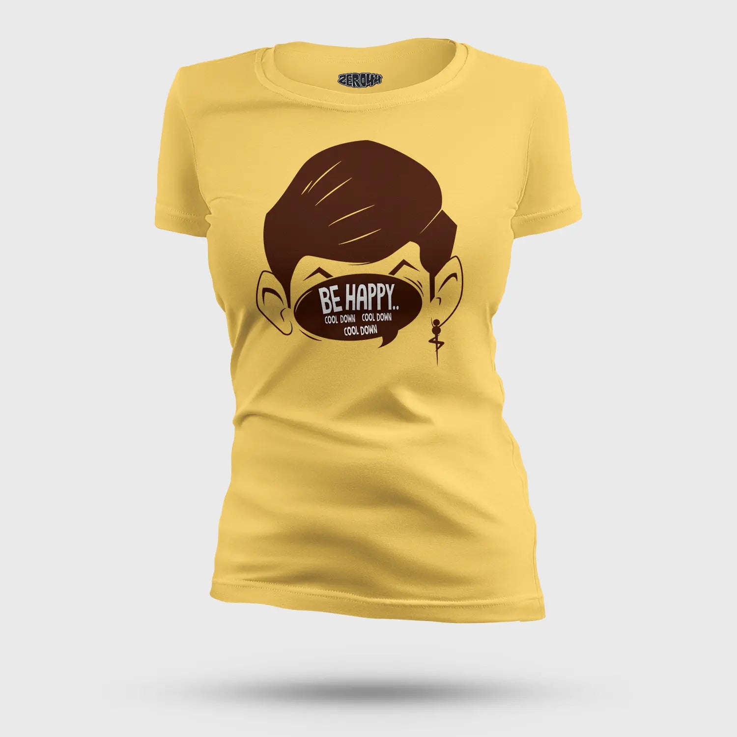Be Happy Cool Down Cool Down Cool Down Women's T-Shirt in Yellow Color