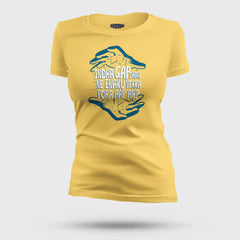Indha Gap Dhan Ne Enaku Vekka Pora Aap Ah? Women's T-Shirt in Yellow Color