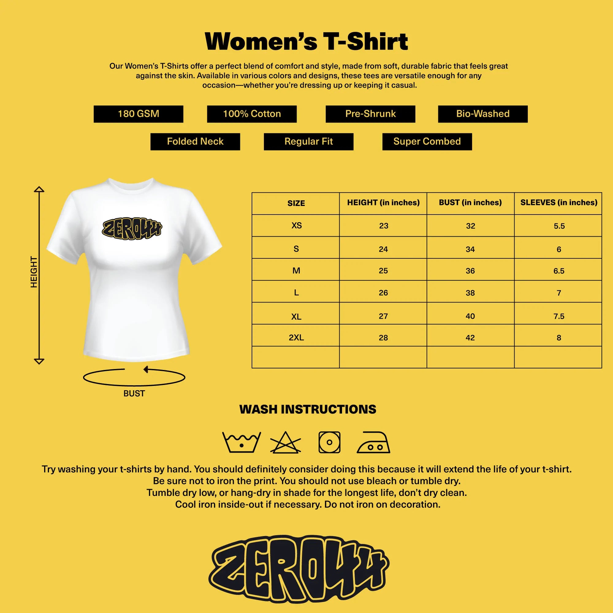 Women's T-Shirt Sizing Chart